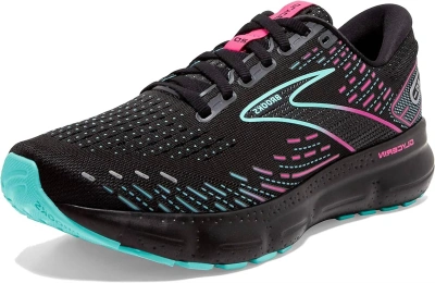 Shop Brooks Women's Glycerin 20 Running Shoes ( B Width ) In Black/blue Light/pink In Multi