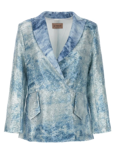 Shop Le Twins Como Blazer And Suits In Light Blue