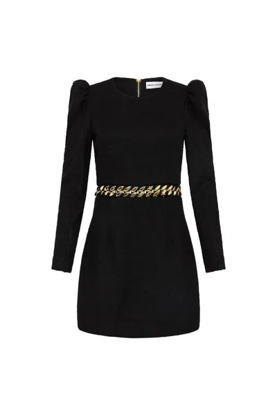 Shop Rebecca Vallance Carine Long Sleeve Mini Dress Black