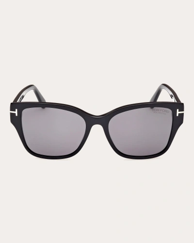 Shop Tom Ford Women's Shiny Black Elsa Polarized Square Sunglasses