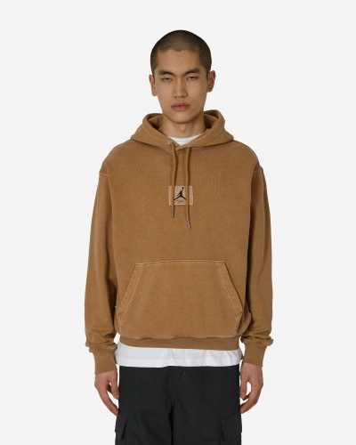 Shop Nike Faded Statement Fleece Hooded Sweatshirt Legend Dark Brown In Multicolor