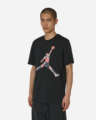 Shop Nike Jumpman Watercolor T-shirt Black In Multicolor