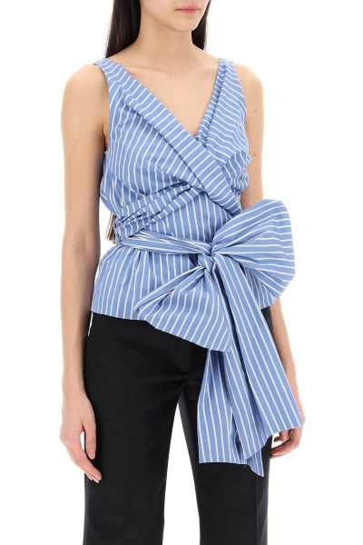Shop Dries Van Noten Sleeveless Top With Bow In Multicolor
