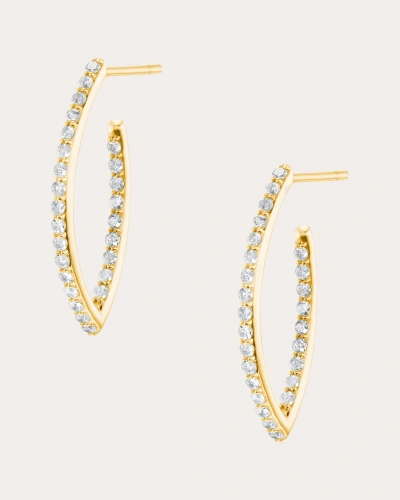 Shop Sheryl Lowe Women's Diamond & 14k Gold Pavé Marquise Hoop Earrings