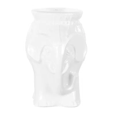 Jonathan Y Orla 18.5" Modern Bohemian Elephant Ceramic Garden Stool, White