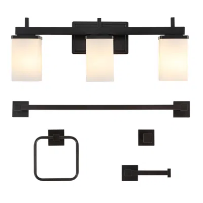 Jonathan Y Caia 22.38" 3-light Modern Contemporary Vanity Light With Frosted Glass Shades And Bathroom Hardware