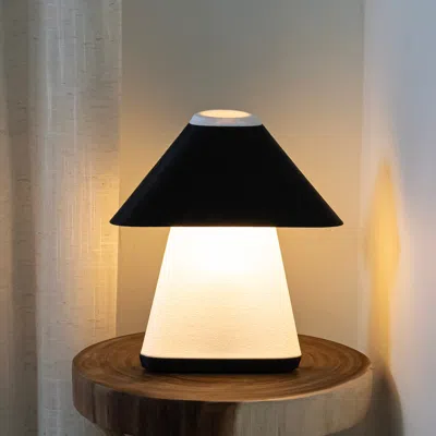 Jonathan Y Enzo 11.63" Modern Contemporary Plant-based Pla 3d Printed Dimmable Led Table Lamp, White/black