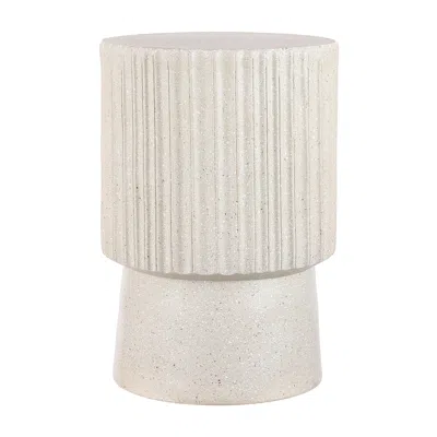 Jonathan Y Louisa 19" Modern Art Deco Tambour Accent Table, Gray Terrazzo Finish