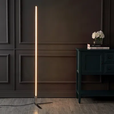 Jonathan Y Potts 60.5" Modern Contemporary Aluminum/iron Integrated Led Post Floor Lamp, Black