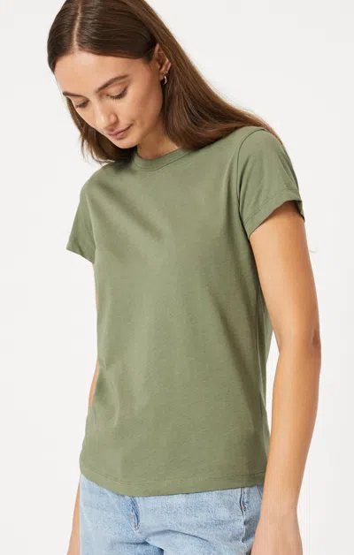 Mavi Slim Crew Neck T-shirt In Deep Lichen Green In Green