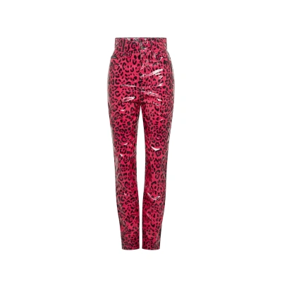 Shop Dolce & Gabbana Leopard Skinny Pants In Pink