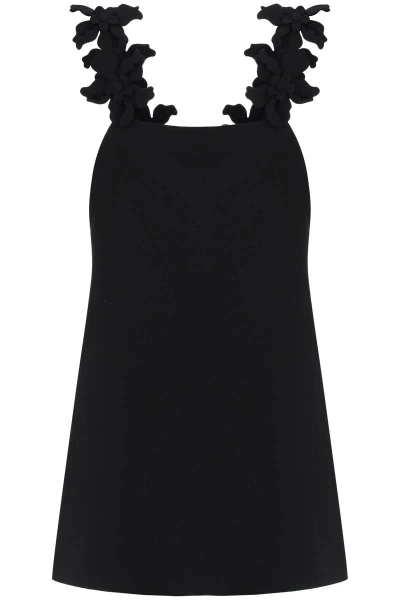 Shop Valentino Garavani Crepe Couture Tube Dress With Hibisc In Black