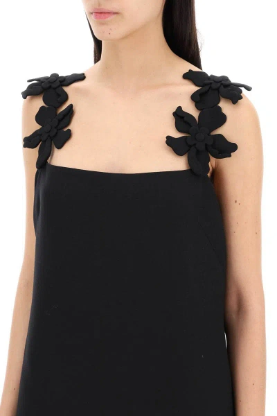 Shop Valentino Garavani Crepe Couture Tube Dress With Hibisc In Black