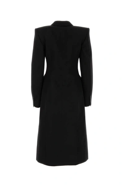 Balenciaga Sophisticated Wool Coat With Flap Pockets In Black