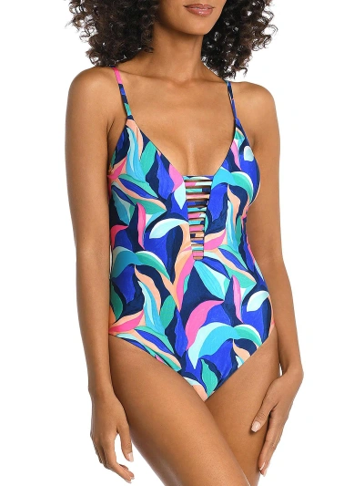 Shop La Blanca Mio Womens Reversible Plunging One-piece Swimsuit In Multi