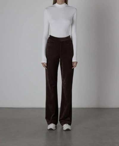 ENZA COSTA SILK RIB L/S PANELED MOCKNECK IN CLOUD 