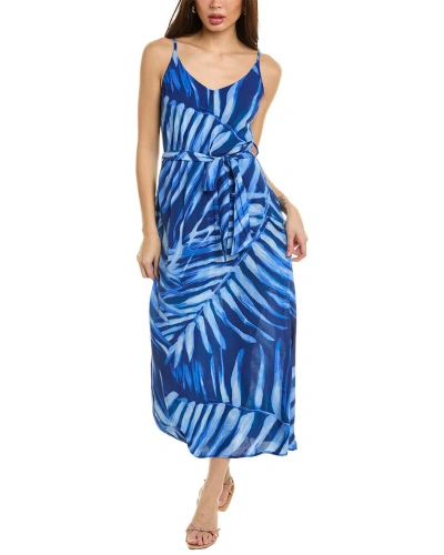 Shop Bella Dahl V-neck Midi Dress In Blue