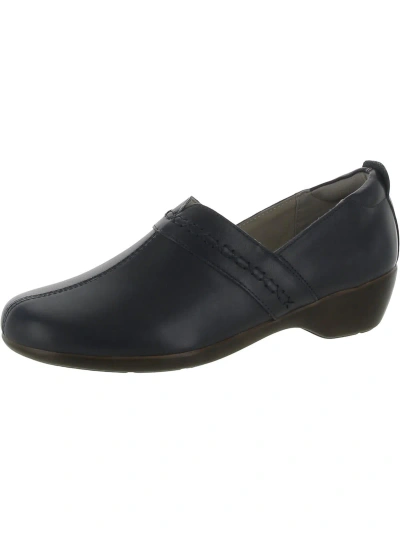 Shop Easy Spirit Dolores Womens Leather Laceless Loafers In Blue