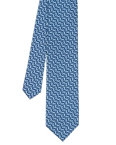 Shop J.mclaughlin J. Mclaughlin Horse Silk Tie In Blue