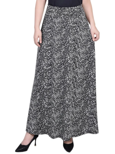 Shop Ny Collection Womens Printed Long Maxi Skirt In Black
