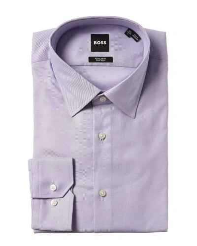 Shop Hugo Boss Regular Fit Dress Shirt In Purple