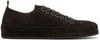 ANN DEMEULEMEESTER Black Suede Low-Top Sneakers