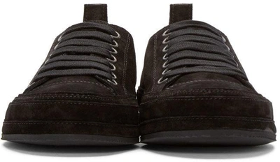 Shop Ann Demeulemeester Black Suede Low-top Sneakers