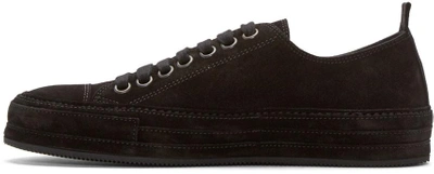 Shop Ann Demeulemeester Black Suede Low-top Sneakers