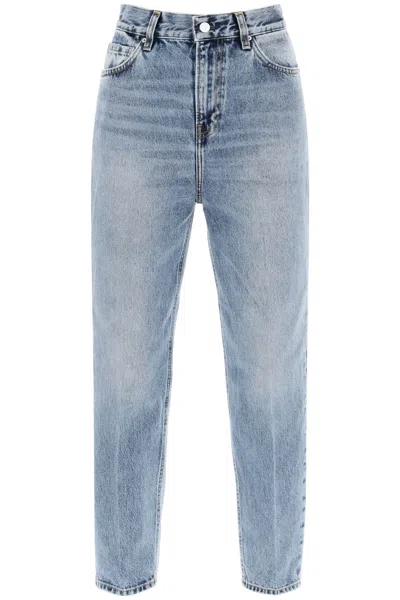 Shop Totême Organic Denim Tapered Jeans In Blue