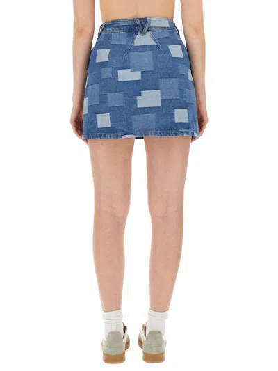 Shop Apc A.p.c. "mary-jane" Skirt In Blue