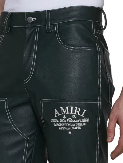 Shop Amiri Trousers In Rain Forest