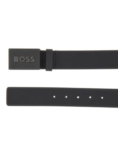 Shop Hugo Boss Boss Belt With Logo In Black