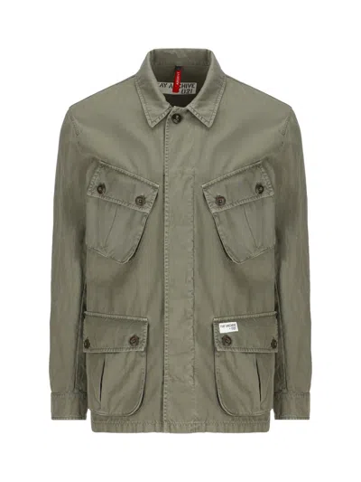 Fay Collared Jacket With Four Front Pockets In Green