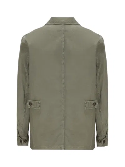 Fay Collared Jacket With Four Front Pockets In Green