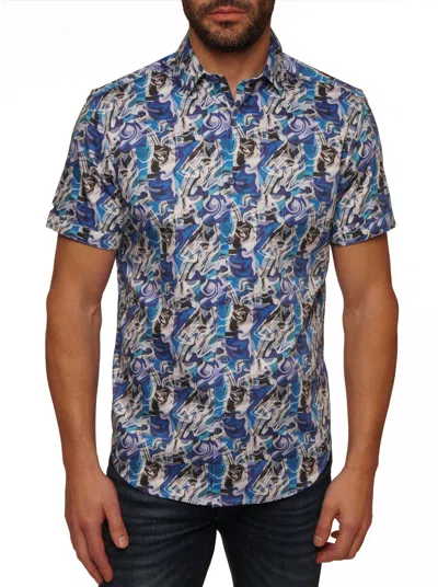 Robert Graham Flynn Short Sleeve Cotton Button-up Shirt In Multi