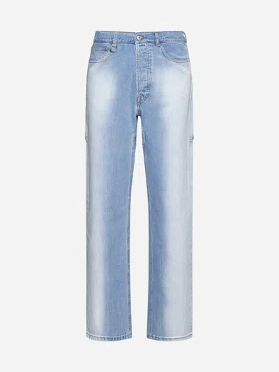 Shop Random Identities Back Slash Jeans In Light Blue