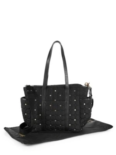 Shop Rebecca Minkoff Marissa Quilted & Studded Diaper Bag In Black
