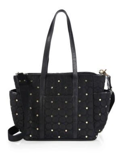 Shop Rebecca Minkoff Marissa Quilted & Studded Diaper Bag In Black