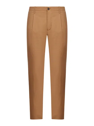 Shop Nine In The Morning Fold Trousers In Cotton Blend In Brown