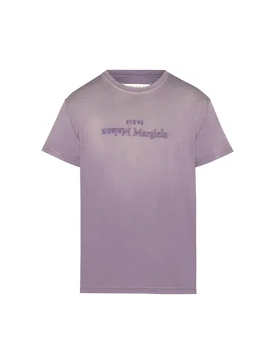 Shop Maison Margiela Reverse Logo-print Cotton T-shirt In Nude & Neutrals