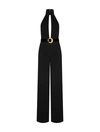 Shop Tom Ford Sable` Halter Neck Belted Jumpsuit In Black