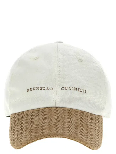 Shop Brunello Cucinelli Logo Embroidery Baseball Cap In White