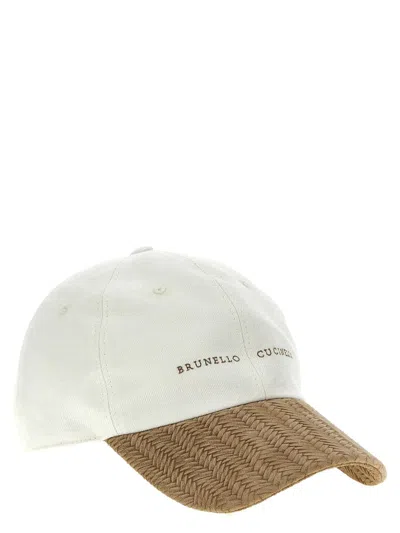 Shop Brunello Cucinelli Logo Embroidery Baseball Cap In White