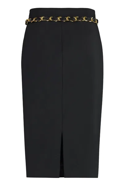 Shop Elisabetta Franchi Stretch Pencil Skirt In Black