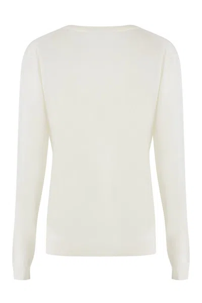Shop Gucci Wool Crew-neck Sweater In Panna