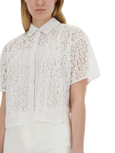 Shop Michael Kors Lace Shirt In White
