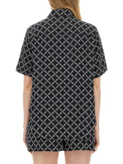 Shop Michael Kors Monogram Shirt In Black
