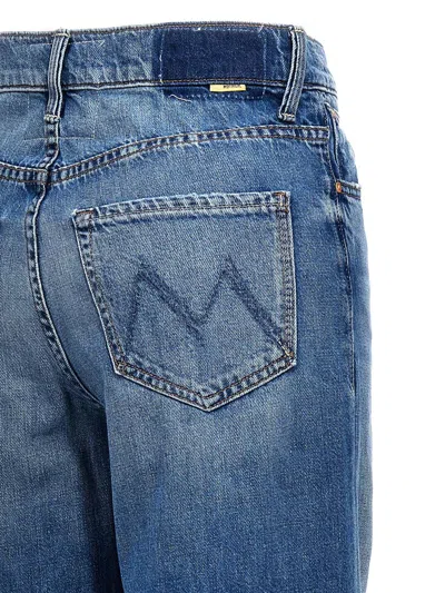 Shop Mother 'the Ditcher Roller Sneak' Jeans In Blue
