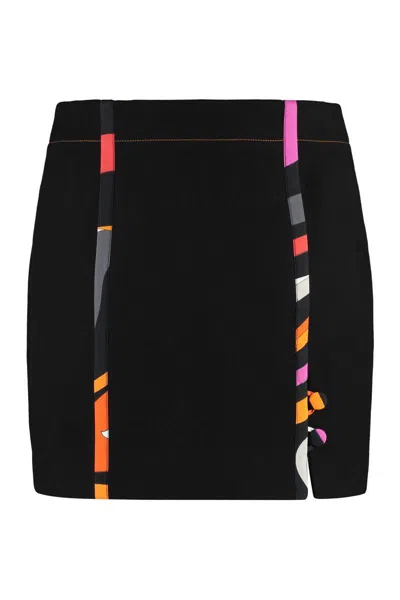 Shop Pucci Cotton Mini-skirt In Black