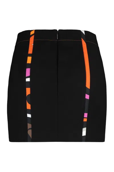Shop Pucci Cotton Mini-skirt In Black